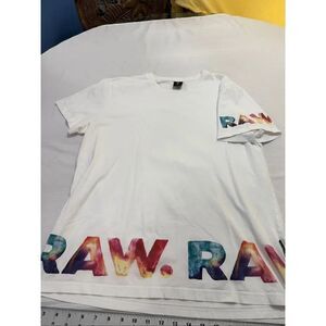 G-Star RAW Men's White Raw Repeat Graphic Crew Neck Short Sleeve T-Shirt Large